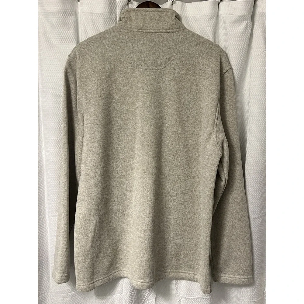NWT Men's IZOD 1/4 Zip Pullover Jacket‎ Chest Pocket Beige XL Rock Heather